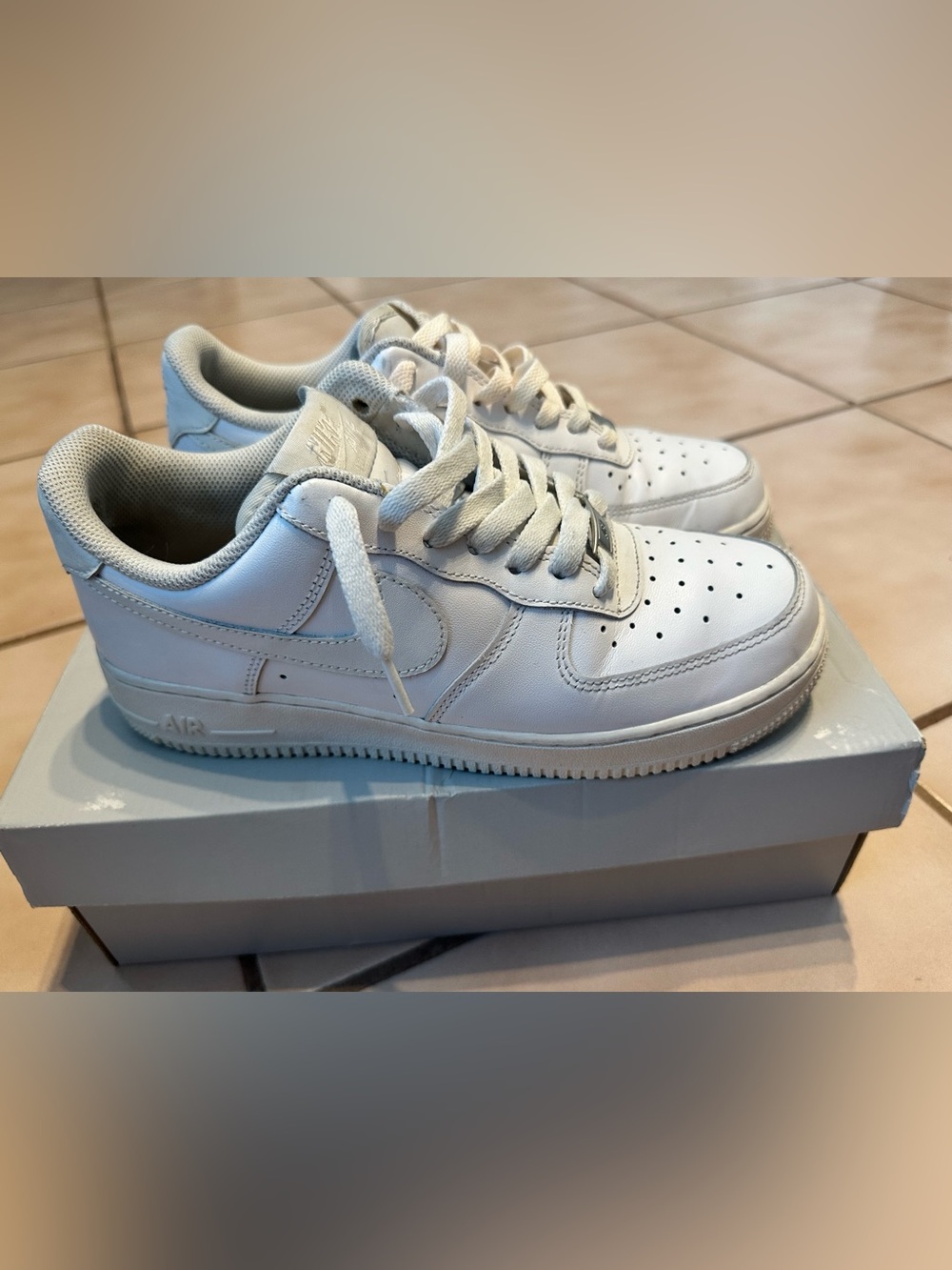 Nike White Leather Low-Top Sneakers